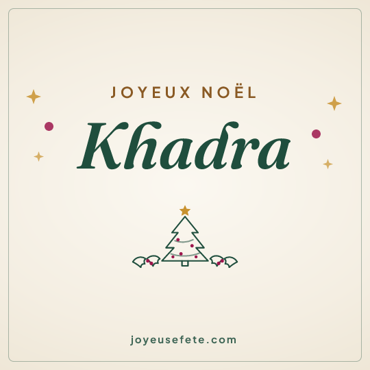 Image carrée « Joyeux Noël Khadra » pour WhatsApp