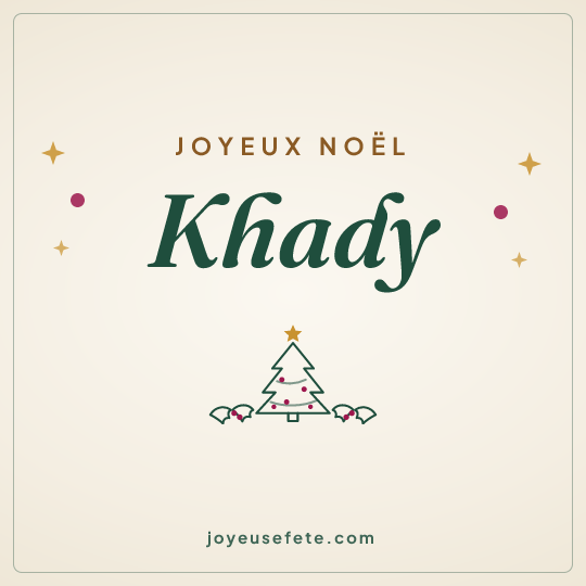 Image carrée « Joyeux Noël Khady » pour WhatsApp