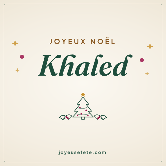 Image carrée « Joyeux Noël Khaled » pour WhatsApp