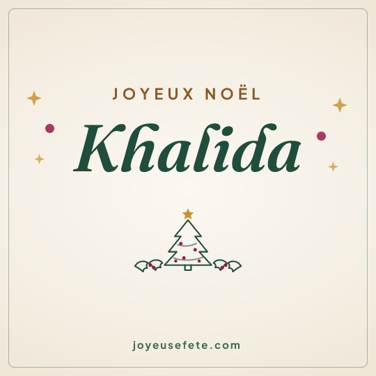 Image carrée « Joyeux Noël Khalida » pour WhatsApp