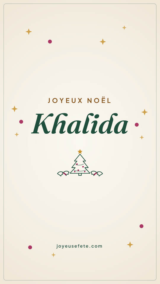 Image « Joyeux Noël Khalida » au format story
