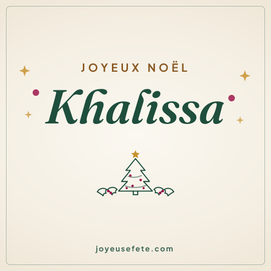 Image carrée « Joyeux Noël Khalissa » pour WhatsApp