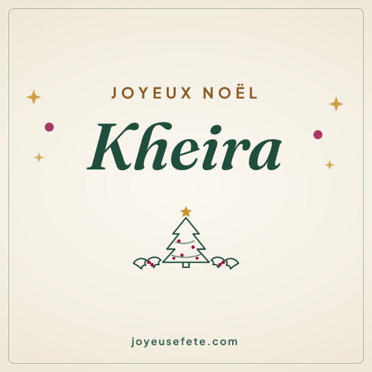 Image carrée « Joyeux Noël Kheira » pour WhatsApp