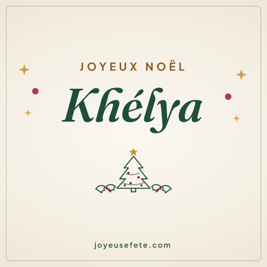Image carrée « Joyeux Noël Khélya » pour WhatsApp