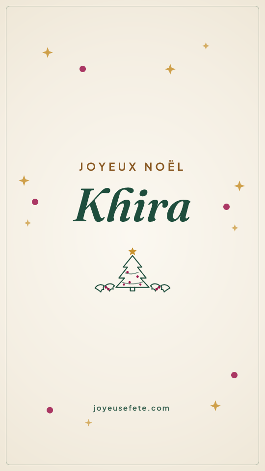 Image « Joyeux Noël Khira » au format story