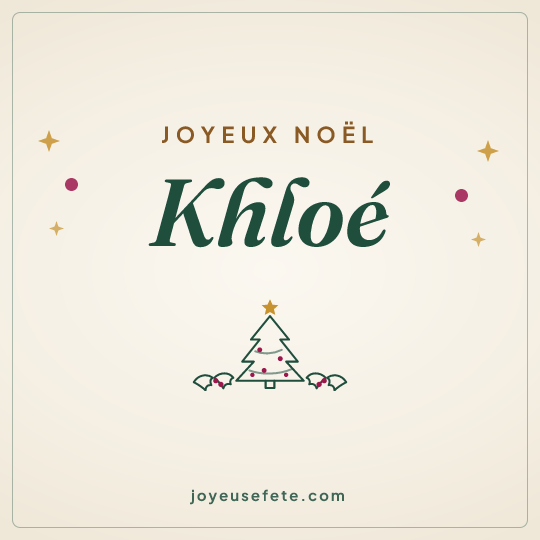 Image carrée « Joyeux Noël Khloé » pour WhatsApp