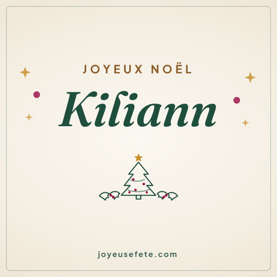 Image carrée « Joyeux Noël Kiliann » pour WhatsApp