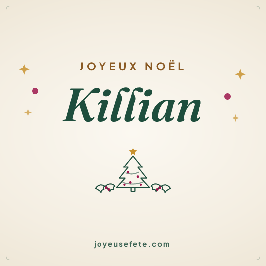 Image carrée « Joyeux Noël Killian » pour WhatsApp