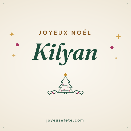 Image carrée « Joyeux Noël Kilyan » pour WhatsApp