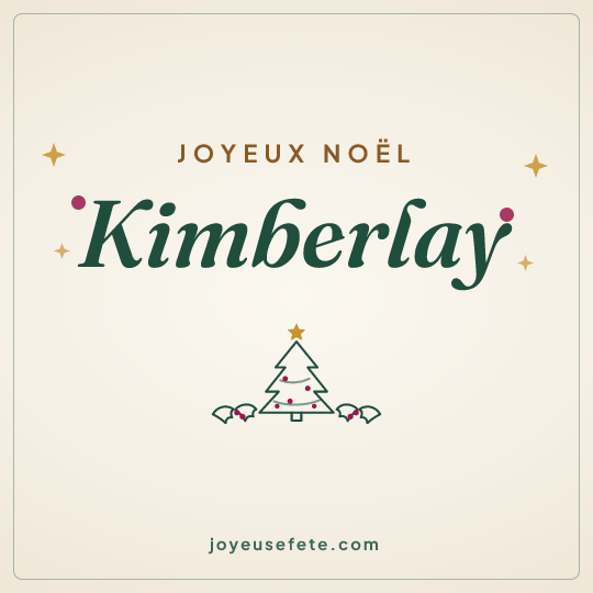 Image carrée « Joyeux Noël Kimberlay » pour WhatsApp