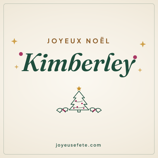 Image carrée « Joyeux Noël Kimberley » pour WhatsApp