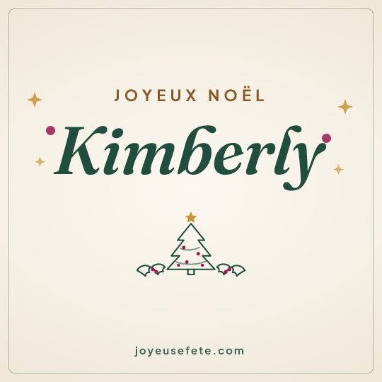 Image carrée « Joyeux Noël Kimberly » pour WhatsApp