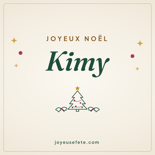 Image carrée « Joyeux Noël Kimy » pour WhatsApp
