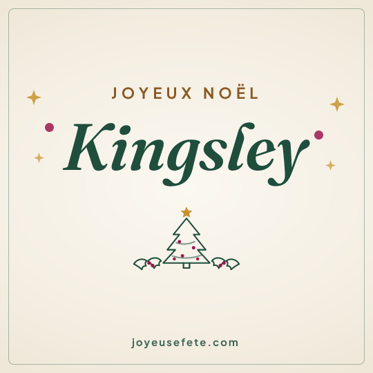 Image carrée « Joyeux Noël Kingsley » pour WhatsApp