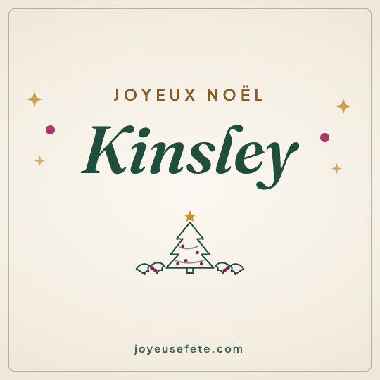 Image carrée « Joyeux Noël Kinsley » pour WhatsApp
