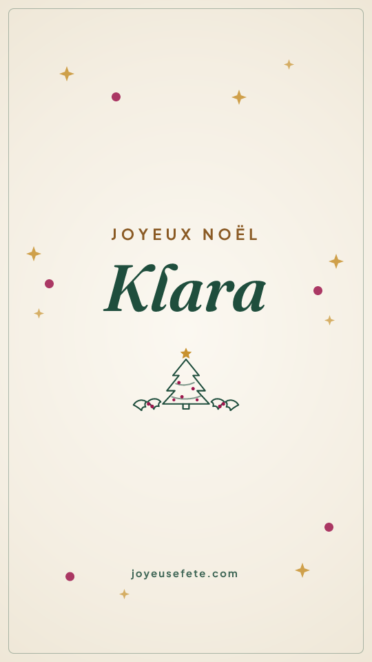 Image « Joyeux Noël Klara » au format story