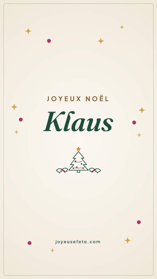 Image « Joyeux Noël Klaus » au format story
