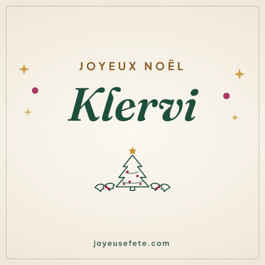 Image carrée « Joyeux Noël Klervi » pour WhatsApp