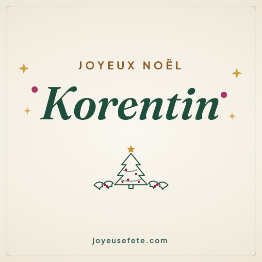 Image carrée « Joyeux Noël Korentin » pour WhatsApp