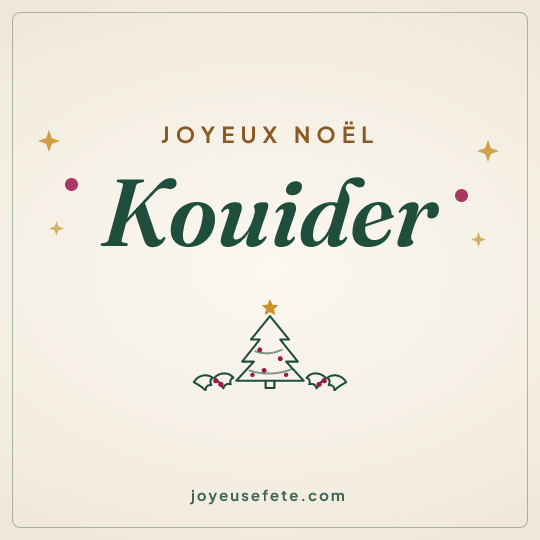 Image carrée « Joyeux Noël Kouider » pour WhatsApp