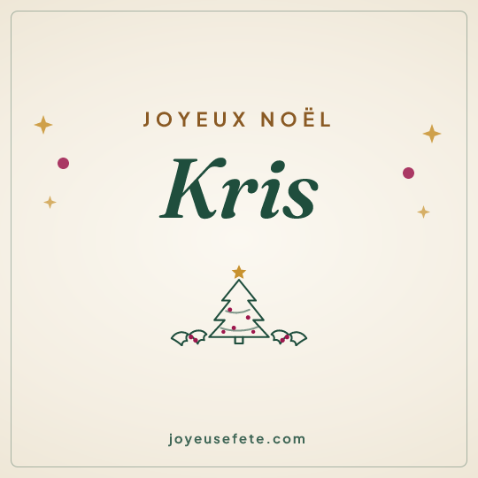 Image carrée « Joyeux Noël Kris » pour WhatsApp