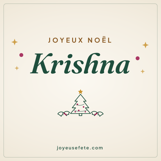 Image carrée « Joyeux Noël Krishna » pour WhatsApp
