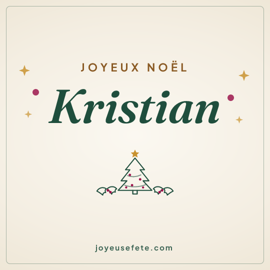 Image carrée « Joyeux Noël Kristian » pour WhatsApp