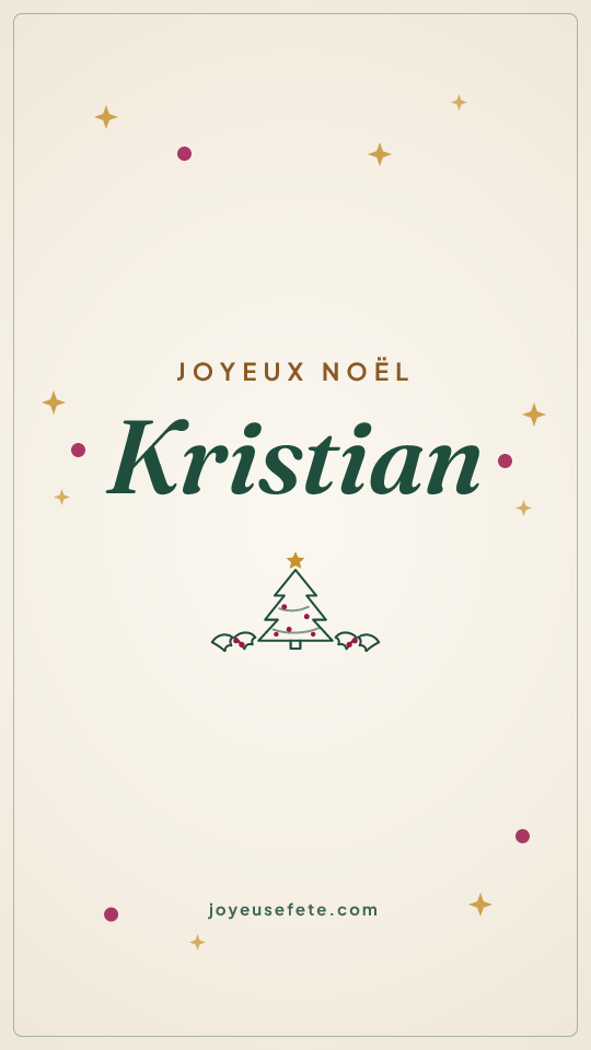 Image « Joyeux Noël Kristian » au format story