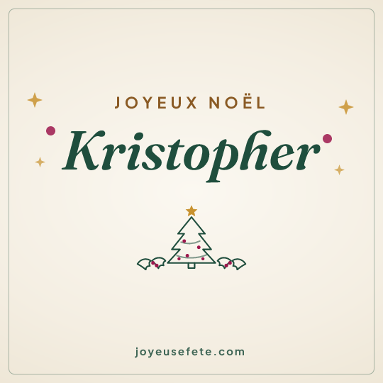 Image carrée « Joyeux Noël Kristopher » pour WhatsApp