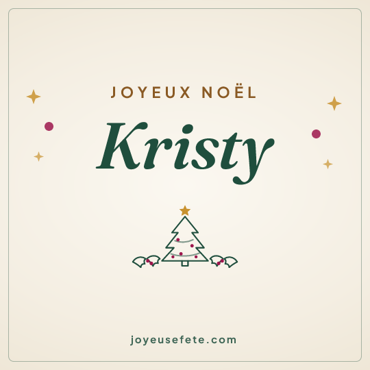 Image carrée « Joyeux Noël Kristy » pour WhatsApp