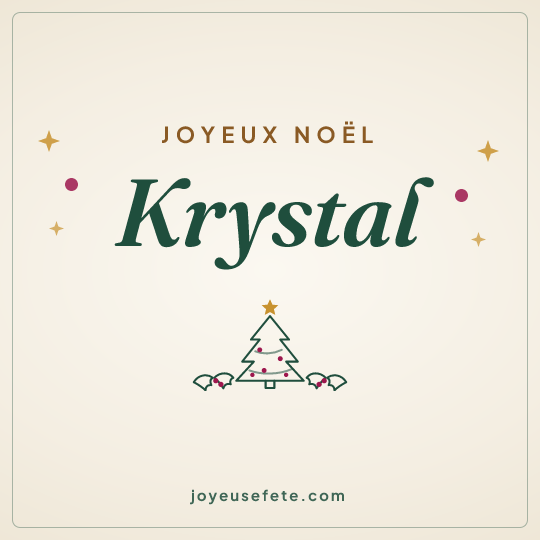 Image carrée « Joyeux Noël Krystal » pour WhatsApp