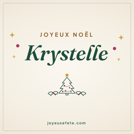 Image carrée « Joyeux Noël Krystelle » pour WhatsApp
