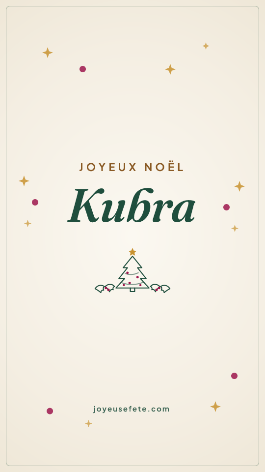 Image « Joyeux Noël Kubra » au format story