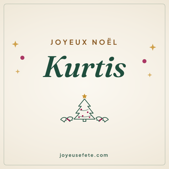 Image carrée « Joyeux Noël Kurtis » pour WhatsApp