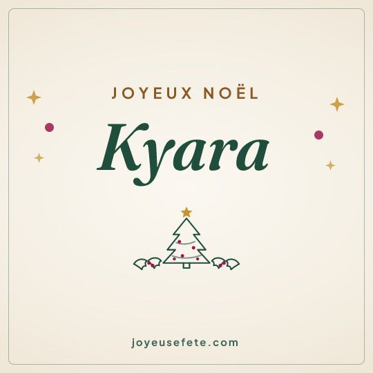 Image carrée « Joyeux Noël Kyara » pour WhatsApp