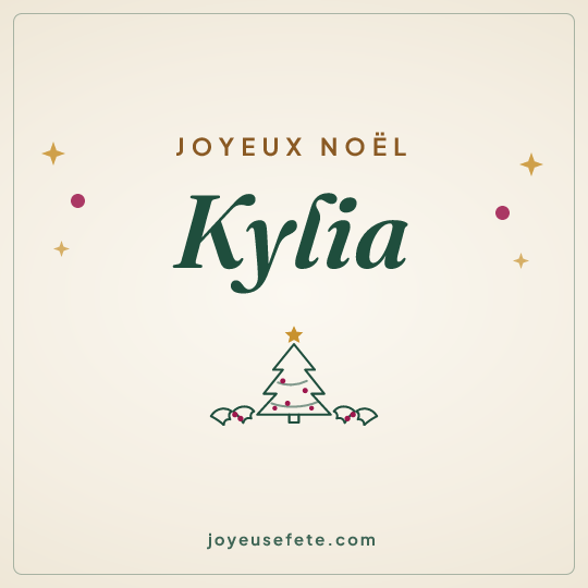 Image carrée « Joyeux Noël Kylia » pour WhatsApp