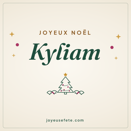 Image carrée « Joyeux Noël Kyliam » pour WhatsApp
