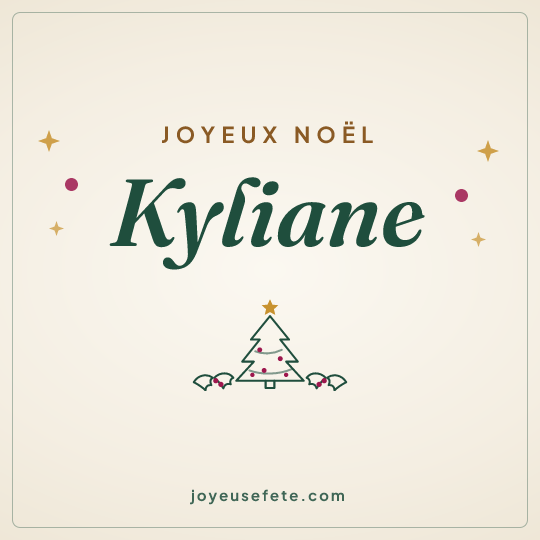 Image carrée « Joyeux Noël Kyliane » pour WhatsApp