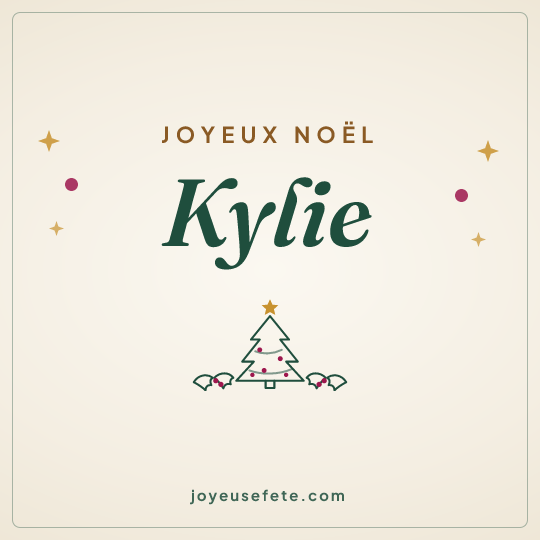 Image carrée « Joyeux Noël Kylie » pour WhatsApp