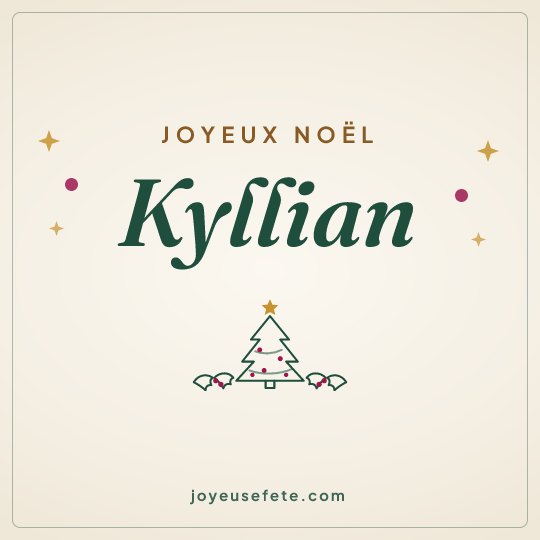 Image carrée « Joyeux Noël Kyllian » pour WhatsApp