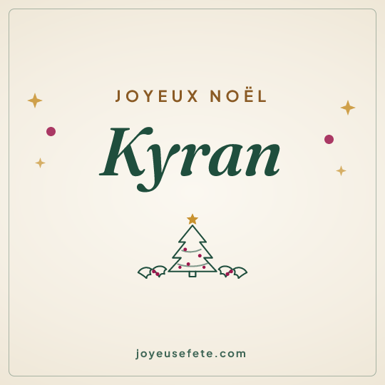 Image carrée « Joyeux Noël Kyran » pour WhatsApp