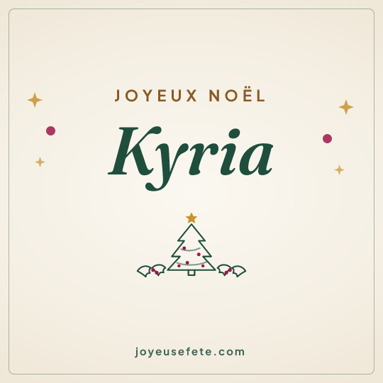Image carrée « Joyeux Noël Kyria » pour WhatsApp