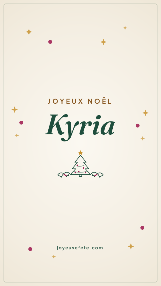Image « Joyeux Noël Kyria » au format story