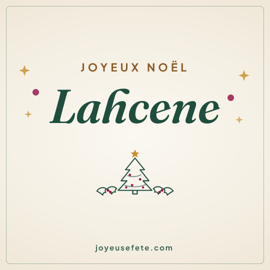 Image carrée « Joyeux Noël Lahcene » pour WhatsApp