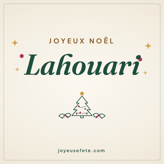 Image carrée « Joyeux Noël Lahouari » pour WhatsApp