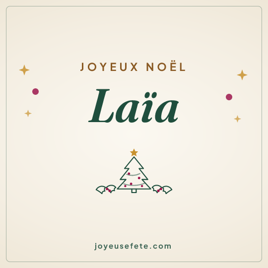 Image carrée « Joyeux Noël Laïa » pour WhatsApp