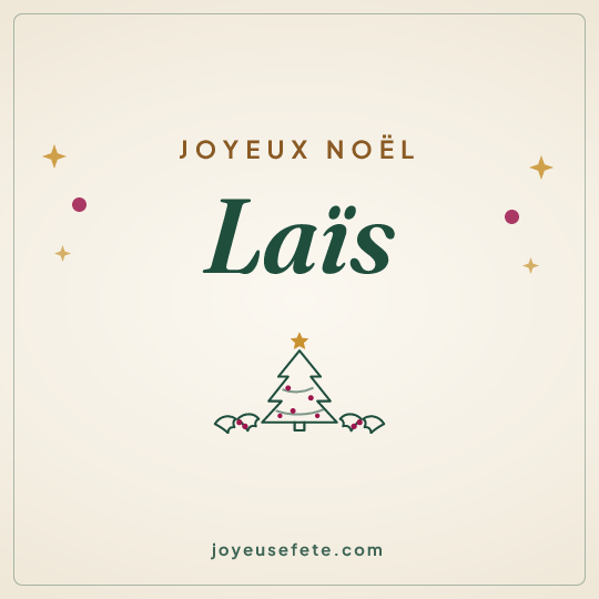 Image carrée « Joyeux Noël Laïs » pour WhatsApp