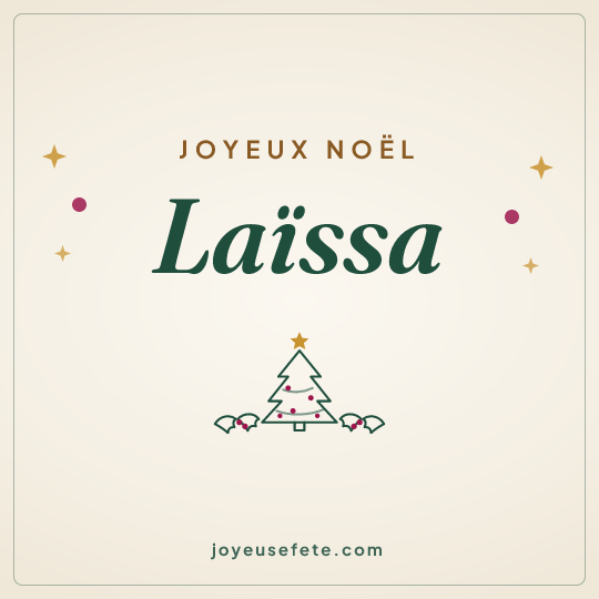 Image carrée « Joyeux Noël Laïssa » pour WhatsApp
