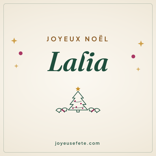 Image carrée « Joyeux Noël Lalia » pour WhatsApp