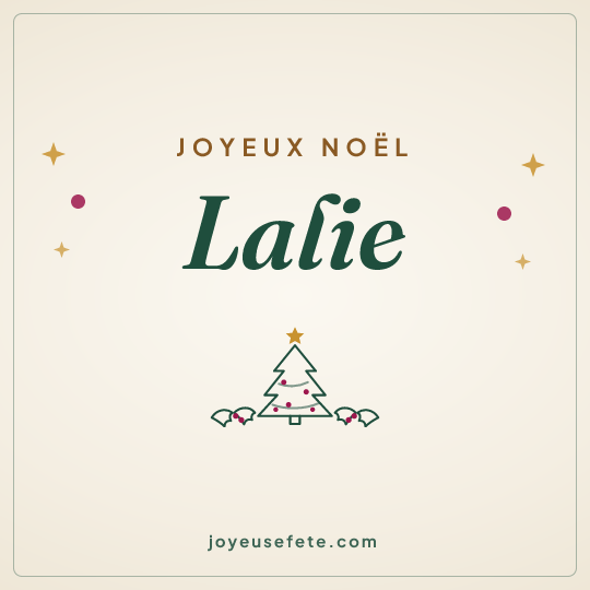 Image carrée « Joyeux Noël Lalie » pour WhatsApp